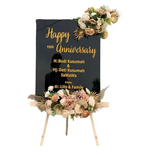 Papan Bunga Akrilik Golden Harmony Wedding Chapel Jakarta